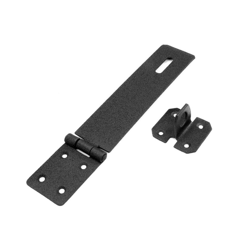 [Australia - AusPower] - Black Cast Iron Hasp Lock 8 1/4" Long Rust Resistant Antique Hasp and Staple Latches Safety Padlock Clasps for Cabinets, Chest Doors Or Gates with Screws | Renovators Supply Manufacturing 