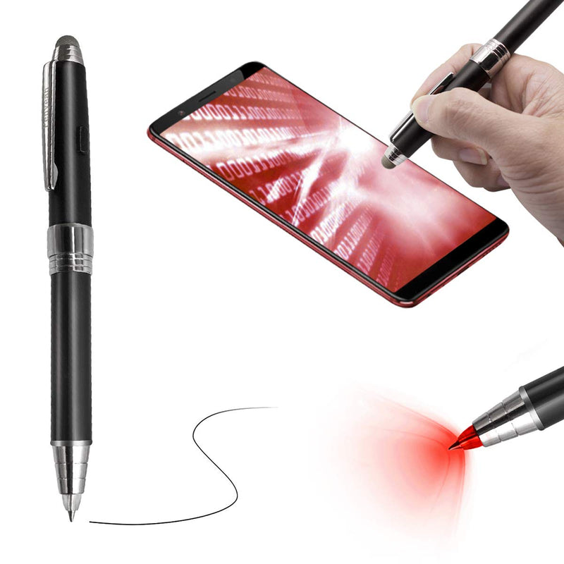 [Australia - AusPower] - Penyeah LED Flashlight Pen, Pen Light with Stylus Pen Tip Multi-Function Capacitive Touch Screen Pen - Helpful for Touching Reading or Writing - P9 Red Light 