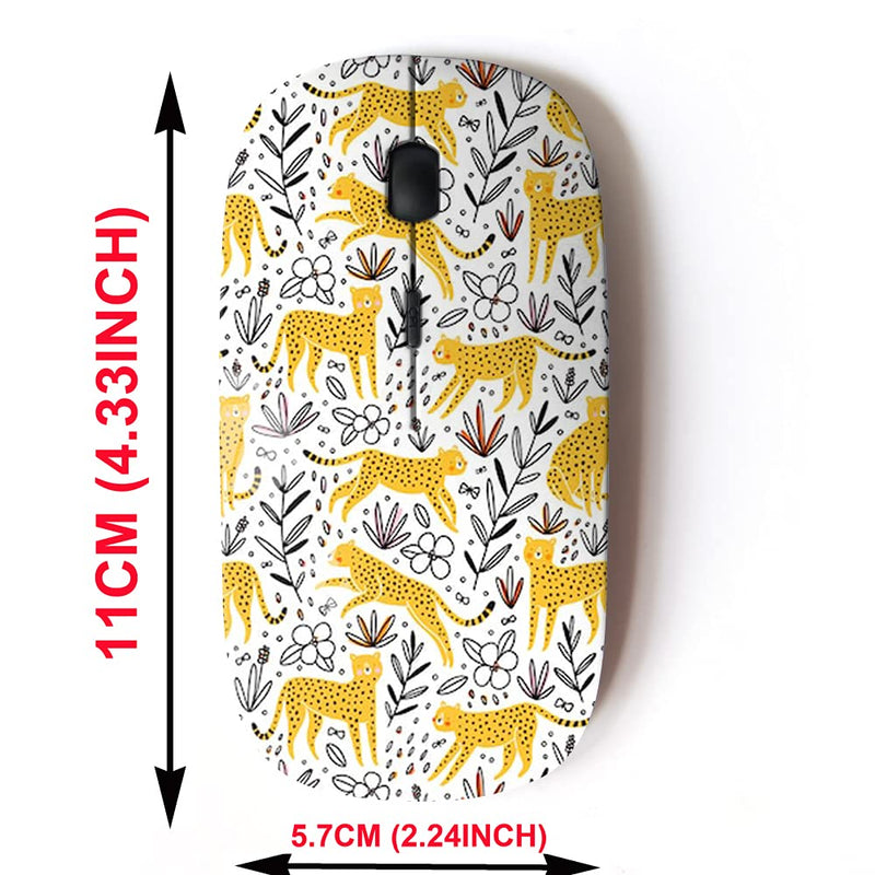 [Australia - AusPower] - 2.4G Wireless Mouse with Cute Pattern Design for All Laptops and Desktops with Nano Receiver - Cheetahs Hunting Butterflies 