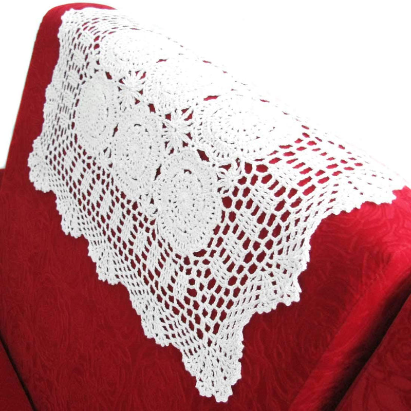 [Australia - AusPower] - kilofly Handmade Crochet Cotton Lace Table Placemats Doilies Value Pack [Set of 2], White 