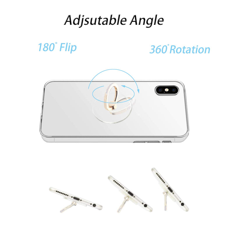 [Australia - AusPower] - TACOMEGE Transparent Clear Cell Phone Ring Grips Holder for Apple iPhone Samsung Galaxy, Finger Ring Stand for Smartphones Tablets Cases(Crystal-Heart-Gold) 