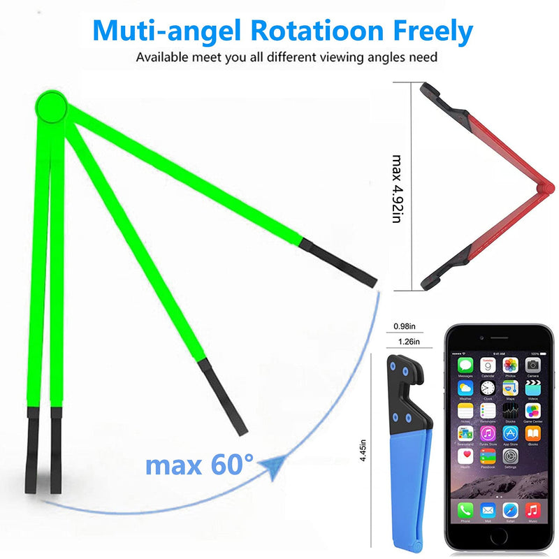 [Australia - AusPower] - VOVIGGOL Portable Cell Phone Stand for Desk 4 Pack, Foldable Pocket Travel Mobile Phone Holder, Upgrade Universal V Smartphone Kickstand Mount Compatible with iPhone iPad Tablet Kindle Android 4 Color 