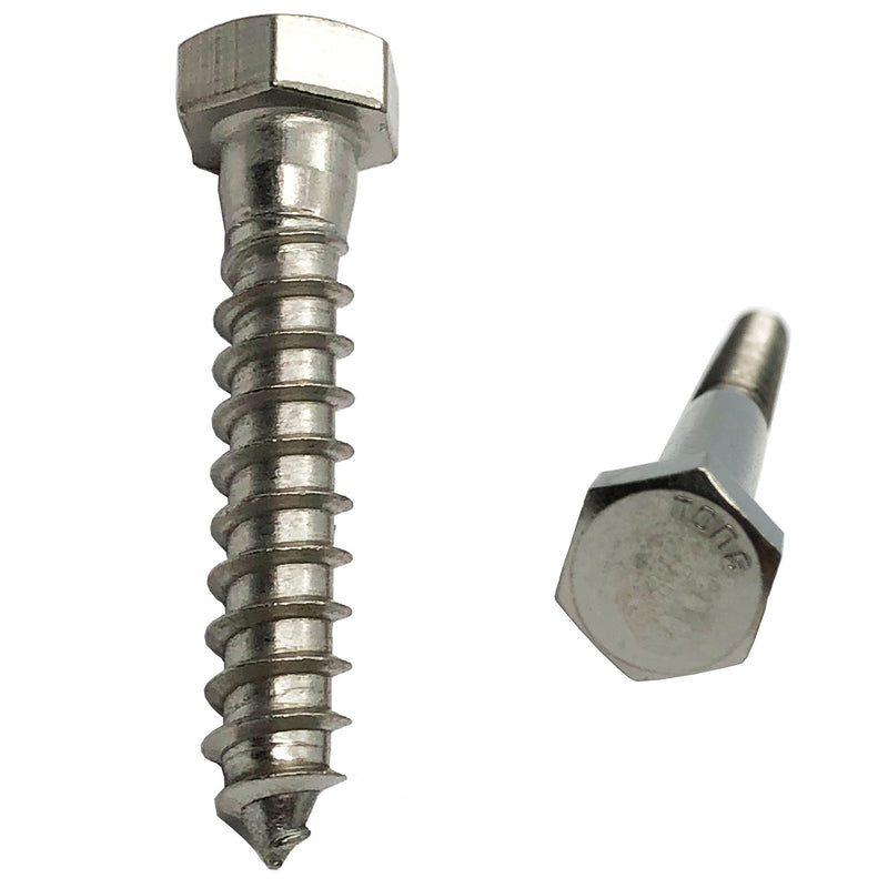 [Australia - AusPower] - 3/8" X 1.5" - 304 Grade Stainless Steel lag screws, Hex head fasteners, stainless steel screw. Use as Construction, wood, metal, lag screw, mounting screws fasteners lag bolts. Heavy duty screws. (25) 25 