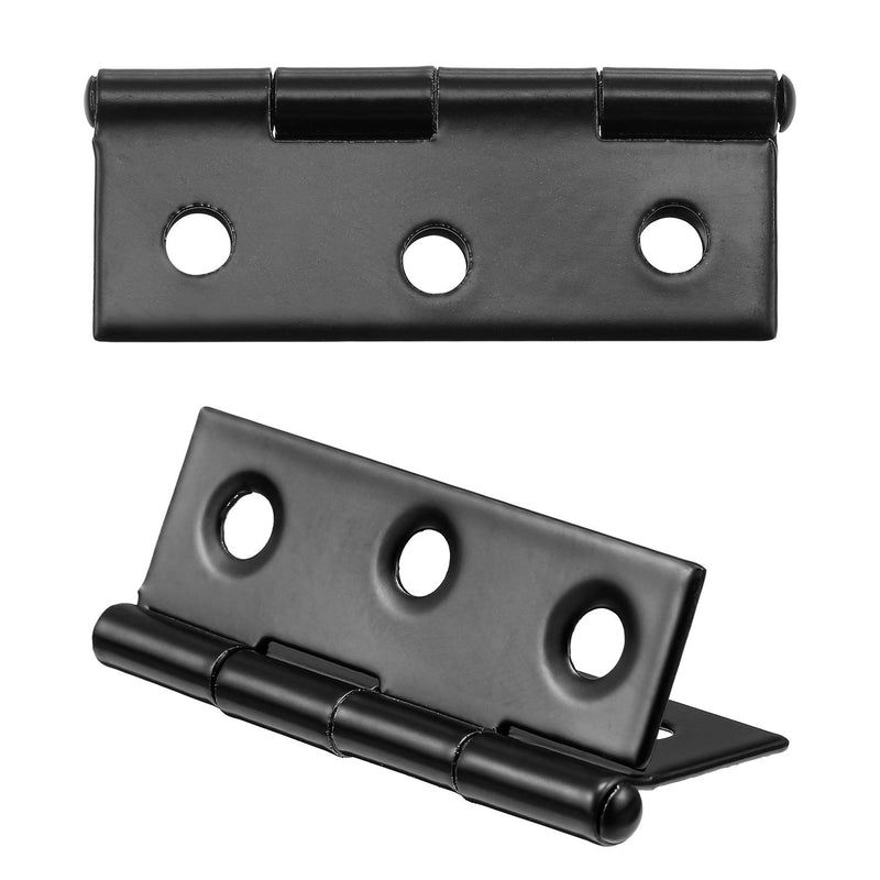 [Australia - AusPower] - 16 Pieces Small Door Hinges Stainless Steel Folding Butt Hinges Home Furniture Hardware Piano Cabinet Door Hinge with 96 Pieces Stainless Steel Screws 2 Inch Black 