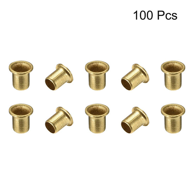 [Australia - AusPower] - uxcell Hollow Rivet,5mm x 6mm Through Hole Copper Hollow Rivets Grommets Double-Sided Circuit Board PCB 100Pcs 