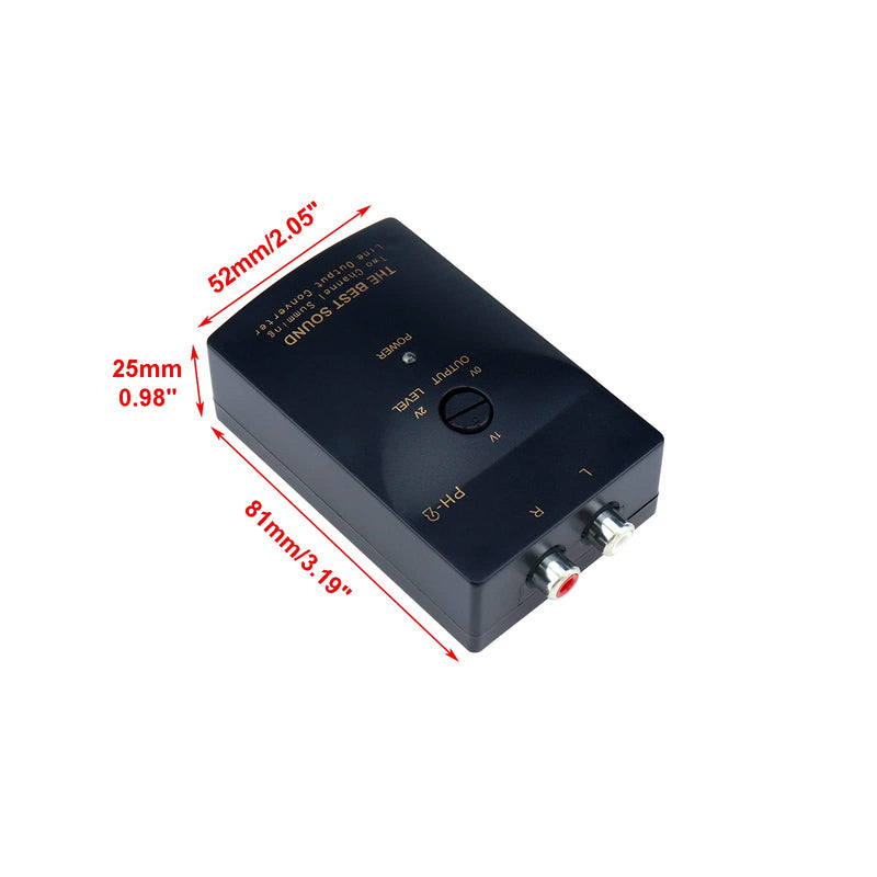 [Australia - AusPower] - S SYDIEN 1Pc Black High to Low 2-Channel Line Output Converter RCA Car Line Converter Output Adapter 
