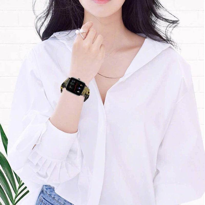 [Australia - AusPower] - Compatible for 3Plus Vibe Plus Band, Lamshaw Fabric Elastic Scrunchie Elastic Women Cute Replacement Straps Compatible for 3Plus Vibe Plus / Vibe + / Vibe Lite / Vibe Pro Smartwatch (Sunflower) Sunflower 