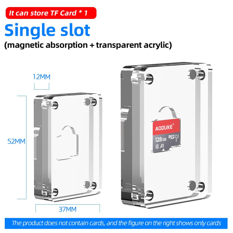 [Australia - AusPower] - AODUKE Magnetic Closure TF Card Holder Micro SD Card Case for TF Card Memory Card Storage Box Holder Storage Rack,Storage Box manager-01TF 1 slot acrylic 
