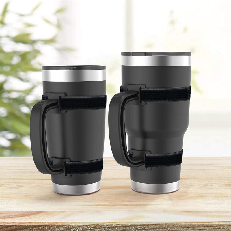 [Australia - AusPower] - Yoelike - 5 Colors - New Upgrade Anti-Slip Adjustable Tumbler Handle Fit for 20 Oz to 40 Oz of YETI, RTIC, Ozark Trail, Travel Mug, SIC, Rambler, Travel Cup and All Brands Tumbler Cup Black 