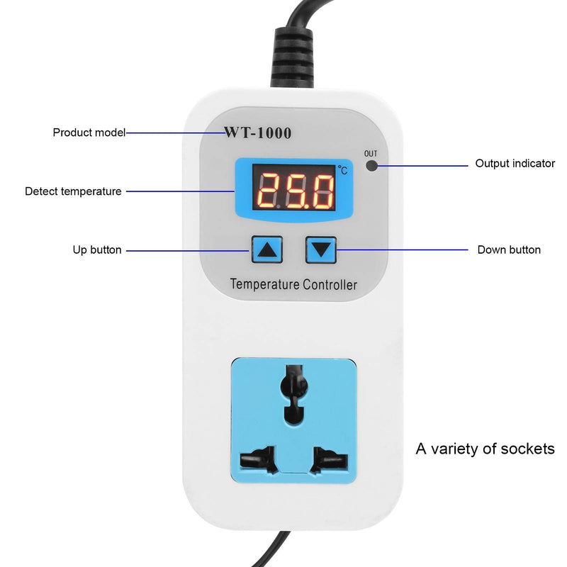 [Australia - AusPower] - Electronic Temperature Controller, Automatic 110-220V Wiring Input and Output Design Widely Used in The Field of Incubation, Equipment Chassis(U.S. regulations) 