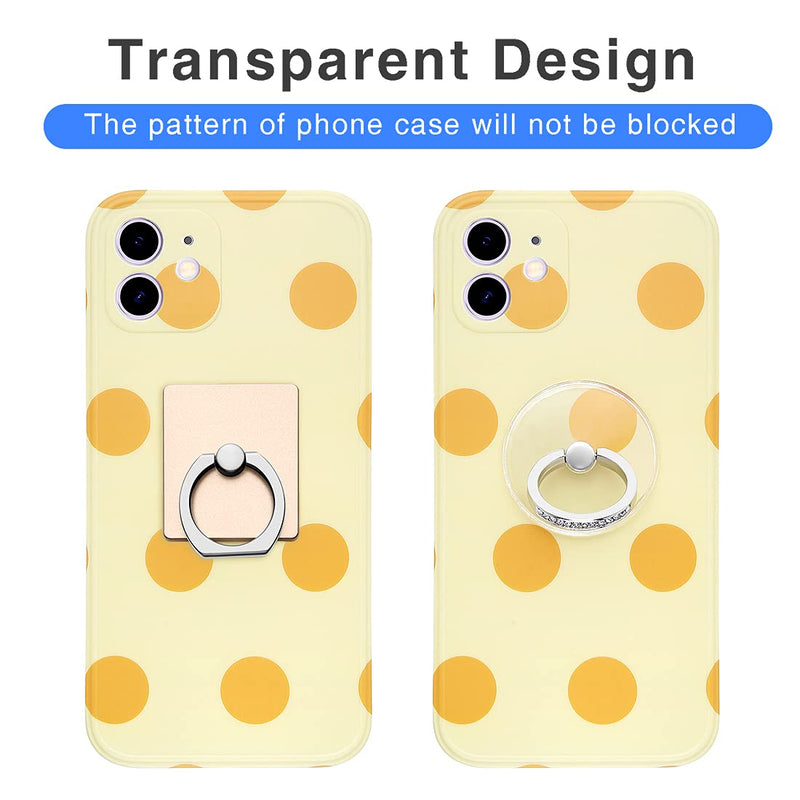 [Australia - AusPower] - Transparent Cell Phone Ring Stand Holder Phone Ring Holder Finger Grip Loop Finger Ring Stand (Black Sliver Gold Rose Gold (Round)) Black Sliver Gold Rose Gold (Round) 