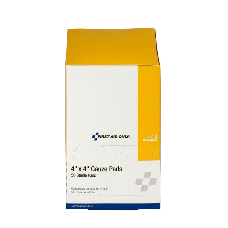 [Australia - AusPower] - First Aid Only 4" X 4" Sterile Gauze Dressing Pads, Box of 50 - J213 
