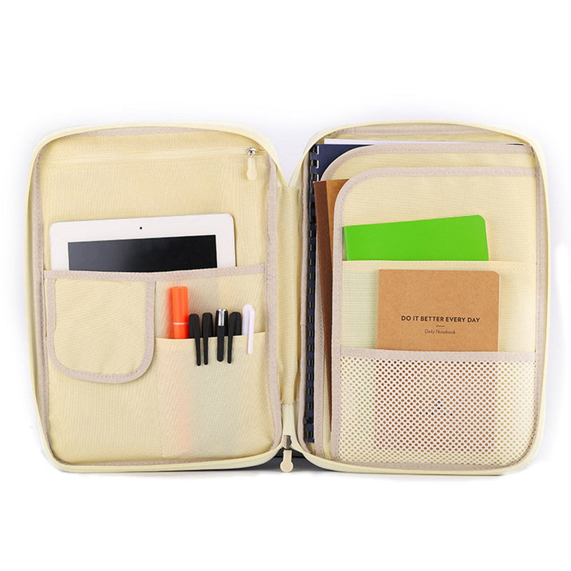 [Australia - AusPower] - A4 Documents Case Multi-Functional Travel Bag Passport Files Portfolio Portable IPad Handbag Office Holder navy blue 
