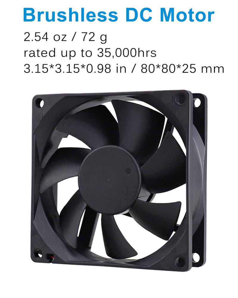 [Australia - AusPower] - GDSTIME Dual 80mm USB Fan 80mm x 25mm 5V for Receiver DVR Playstation Xbox Computer Cabinet Cooling 80x80x25mm 