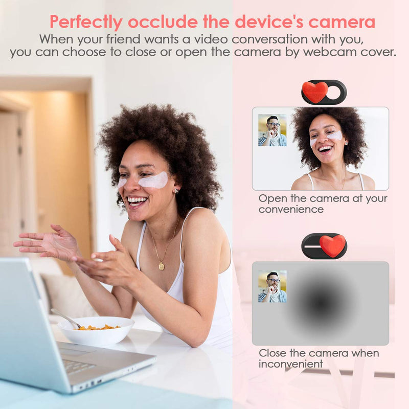 [Australia - AusPower] - Camera Privacy Cover, Camera Cover Slide, Webcam Cover, 0.027 Inch Ultra-Thin Camera Privacy Covers for MacBook, iMac, Laptop, PC, iPad, iPhone, Protect Your Visual Privacy (Red/Black - 12 Pack) Red/Black - 12 Pack 