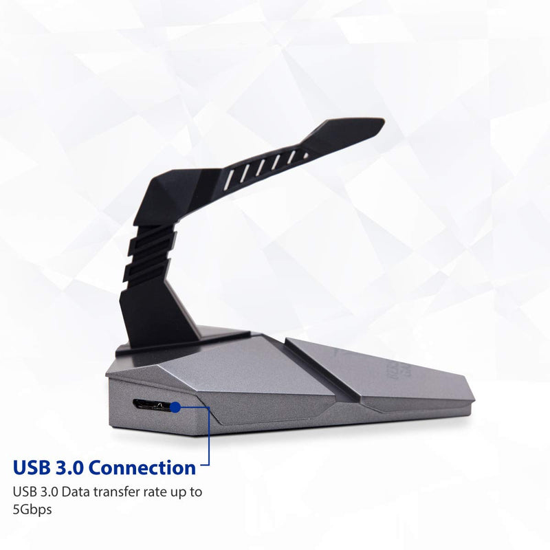 [Australia - AusPower] - LOKI Gaming Mouse Bungee Stand - RGB LED Lights - 4 Port USB 3.0 Hub with Active Power - Micro SD Card Reader Slot - PC; Mac; Linux 