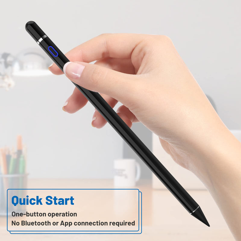 [Australia - AusPower] - Stylus Pens Compatible with iPad, Smart Pencil Compatible with iPad 2/3/4/5/6/7/8 Generation Pro Air Mini iPhone Galaxy Surface Kindle Fire Android Tablet for Drawing Stylist Digital 1st 2nd Pencils 