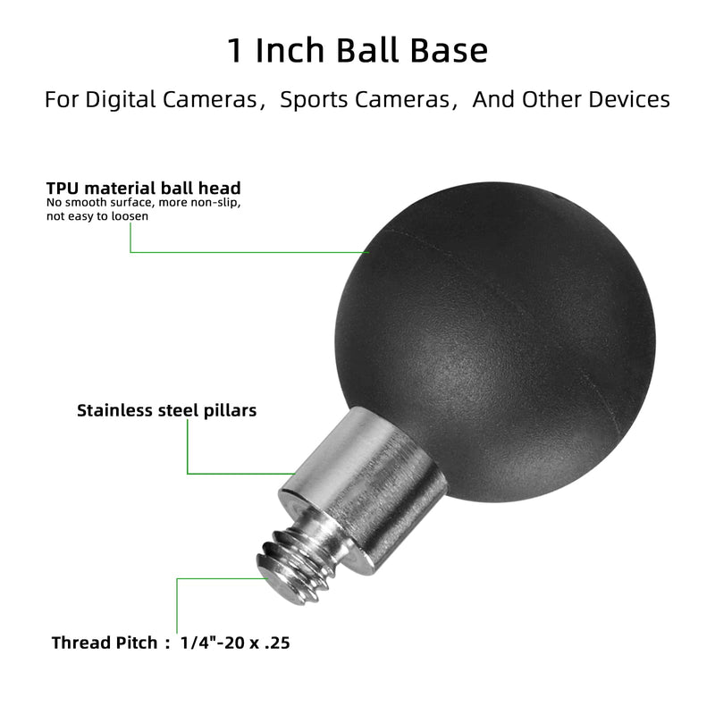 [Australia - AusPower] - FANAUE B-1 Ball Adapter with 1/4"-20 Threaded Post,Compatible with RAM Mounts B Size 1" Ball Components 1 Inch Ball 