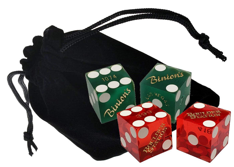 [Australia - AusPower] - Cyber-Deals Authentic Las Vegas & Nevada Casino Table-Played Craps Dice 19mm - Randomly Bundled Pairs 02 Pairs (4 Dice) 