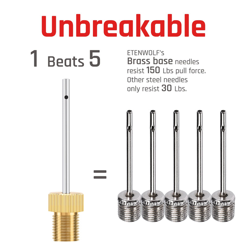 [Australia - AusPower] - ETENWOLF Brass Ball Pump Needles, Heavy Duty Air Pump Needles for Balls, Basketball Needle with Storage Case 4 