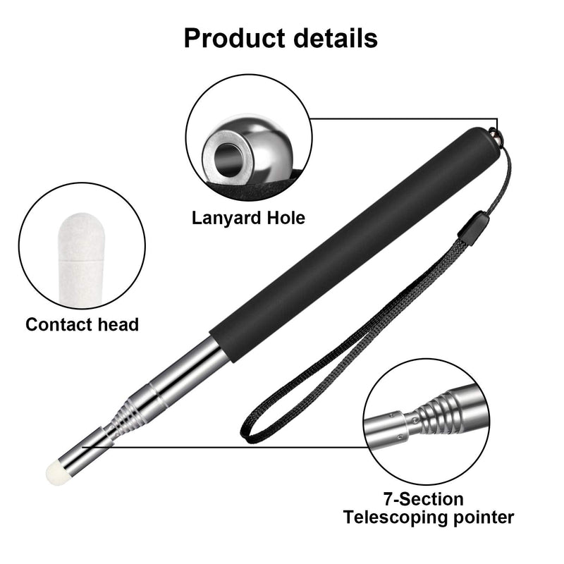 [Australia - AusPower] - 4 Pieces Retractable Teacher Pointer Telescopic Teaching Pointer Presenter Whiteboard Pointer and Lanyards with 6 Pieces Extra Felt Nibs for Teachers Presenter, Extends Design (39 Inches) 39 Inches 