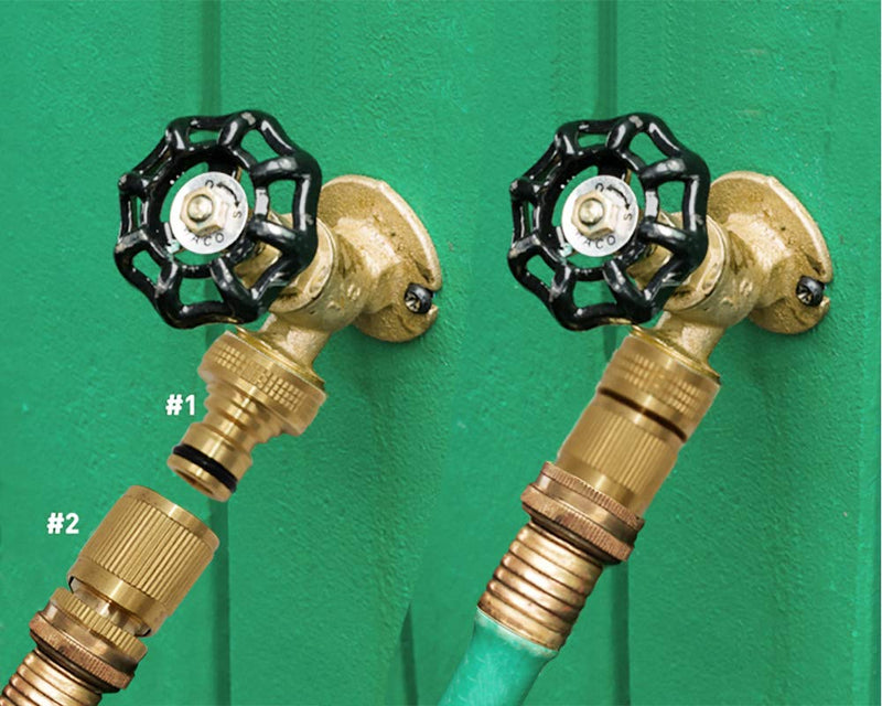 [Australia - AusPower] - HQMPC Garden Hose Quick Connect Solid Brass Quick Connector Garden Hose Fitting Water Hose Connectors 3/4 inch GHT (2SETS) 2 Sets 