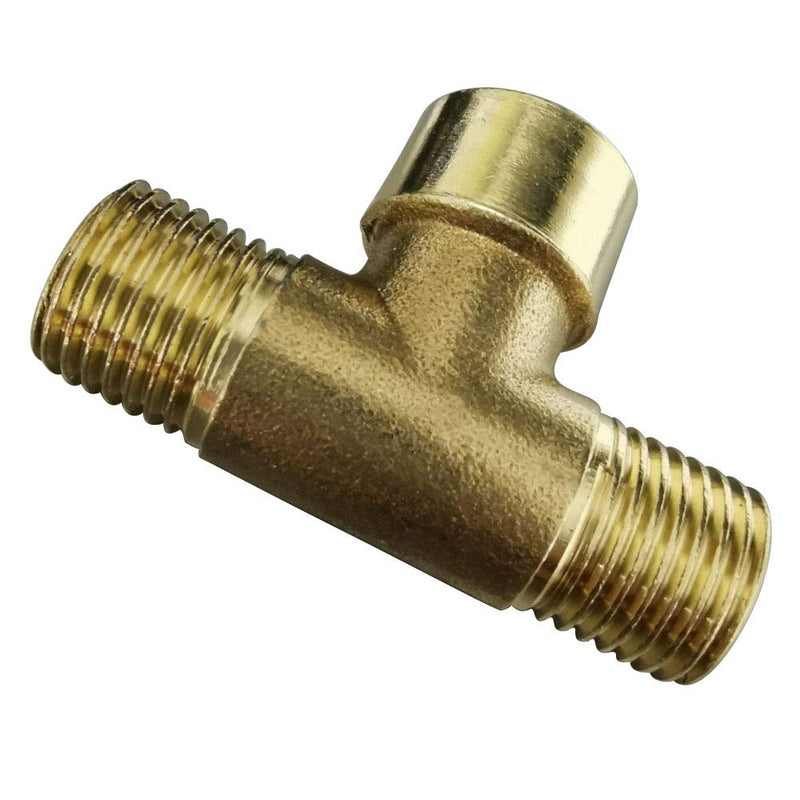 [Australia - AusPower] - Metalwork Brass Pipe T Fitting, Female Branch Tee, 1/4" BSP Male x 1/4" BSP Male x 1/4" BSP Female ( Pack of 2) 1/4" Male x 1/4" Male x 1/4" Female 