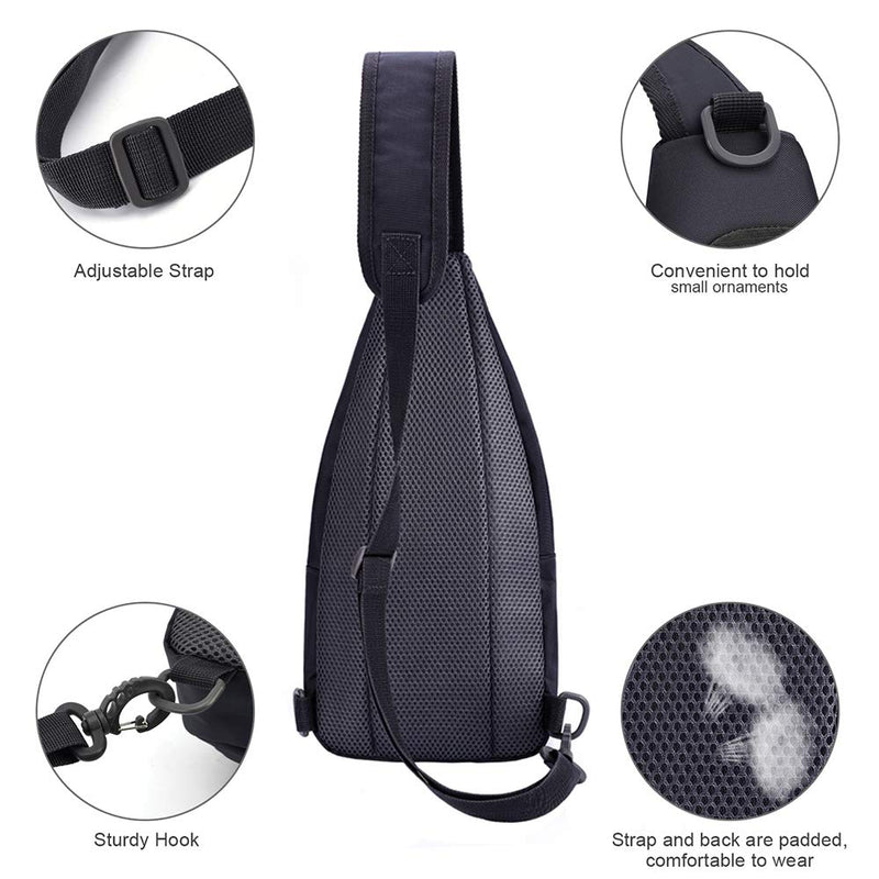 [Australia - AusPower] - Y&R Direct 14 Colors Lightweight Sling Backpack Sling Bag Travel Hiking Small Backpack for Women Men Kids Gifts Black 