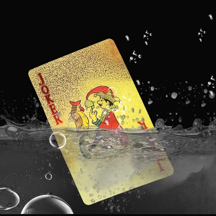 [Australia - AusPower] - Merytes 2 Deck of Waterproof Poker Cards and Playing Cards with Flexible Plastic PVC Classic Trick Cards Black Gold 