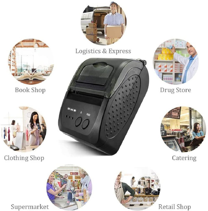 [Australia - AusPower] - NETUM Bluetooth Receipt Printer, 58mm Mini Thermal POS Printer Portable Personal Bill Printer 2 inches for Restaurant Sales Retail Compatible with Android 
