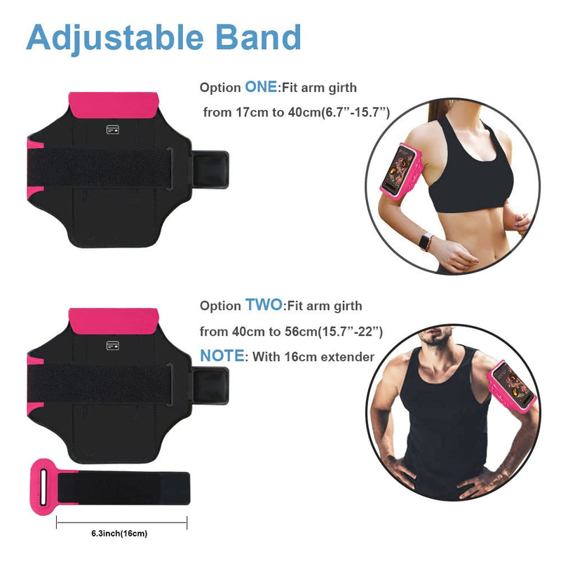 [Australia - AusPower] - Pixel 6/6 Pro/5a Armband, BUMOVE Gym Running Workouts Sports Phone Arm Band for Google Pixel 6, 6 Pro, 5a, 4 XL, 3a XL up to 6.9 inch with Airpods Card Key Holder (Pink) Pink (Up to 6.9") 