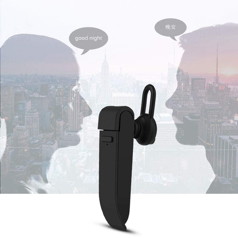 [Australia - AusPower] - Mini TWS Ear Hook Type Translation Earphone, Bluetooth V4.1 Wireless Language Translator Earbuds, Portable HiFi Audio Instant Voice Translator Device, with 1 Pair Earmuff 