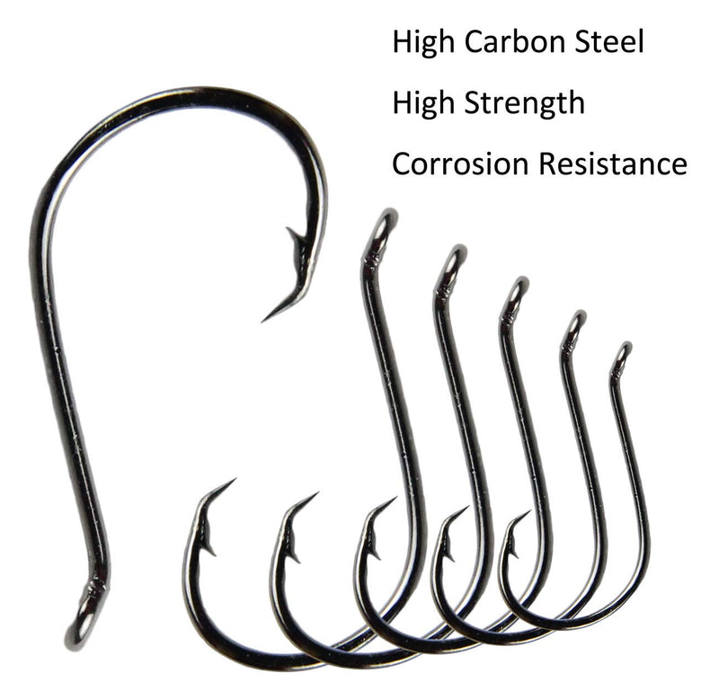 [Australia - AusPower] - Circle Hooks Saltwater Fishing Hooks, 150PCS Fishing Circle Hooks 2X Strong Offset Octopus Catfish Fishing Hooks Assortment High Carbon Steel Bait Fishing Hooks Kit – Size #1 1/0 2/0 3/0 4/0 5/0 