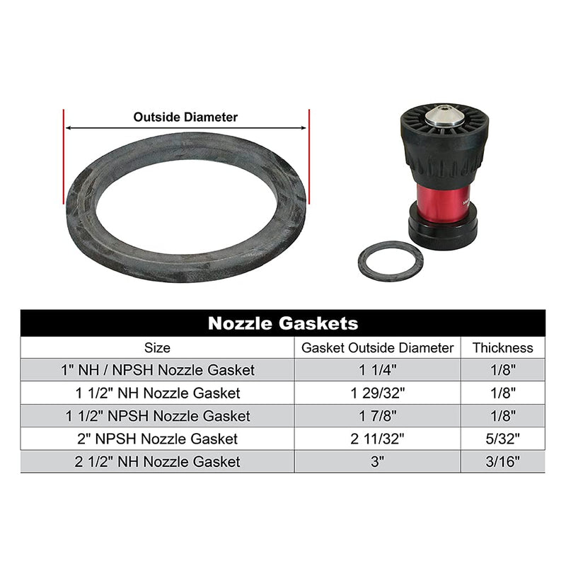 [Australia - AusPower] - 1 1/2" NH NST Nozzle Gasket - Plastic Brass Aluminum - Fire Nozzle Replacement Rubber Washer (5-Pack) 