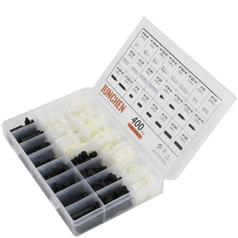 [Australia - AusPower] - Nylon Hex Standoff PCB Motherboard Hexagon Spacer Assortment Kit Set Black White M4 M4 Black White 