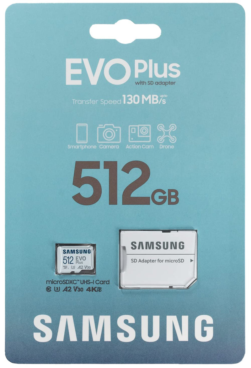 [Australia - AusPower] - Samsung Evo Plus 512GB Micro SDXC Memory Card Class 10 A2 UHS-I U3 Works with Android Phones - Galaxy A51, A50, A40, A30 (MB-MC512KA) Bundle with (1) Everything But Stromboli MicroSD & SD Card Reader 