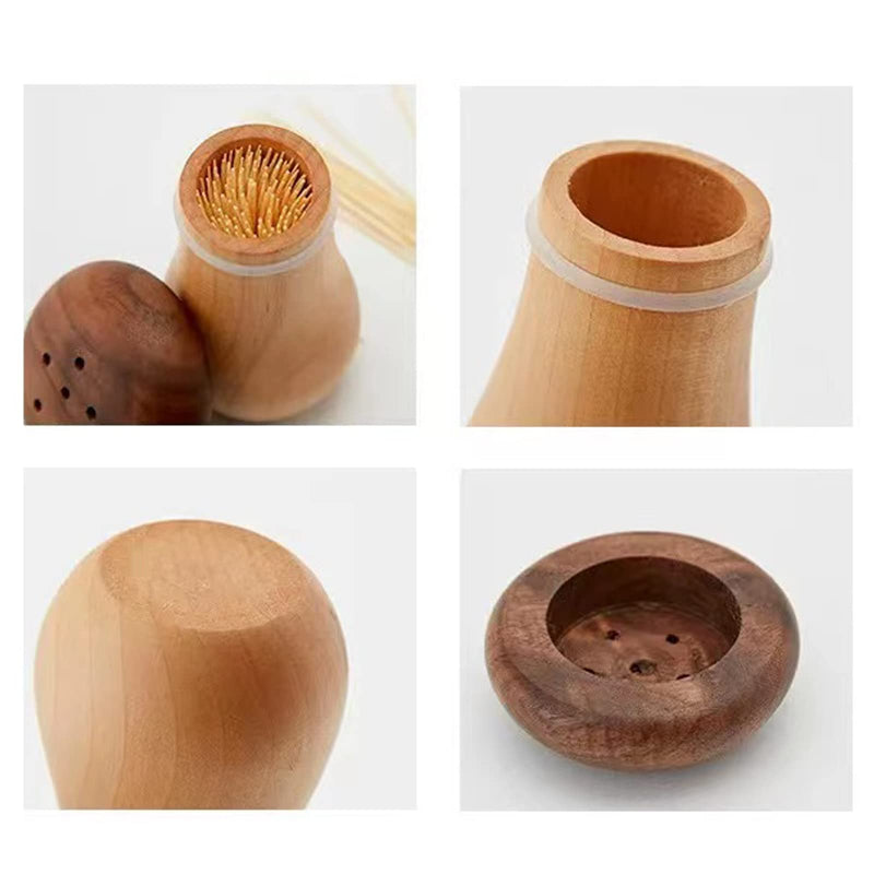 [Australia - AusPower] - Agirlvct Toothpick Holder Dispenser, Wooden Cute Mushroom Tooth Pick Dispenser Toothpicks Container for Home Kitchen Restaurant (1 Pack) 