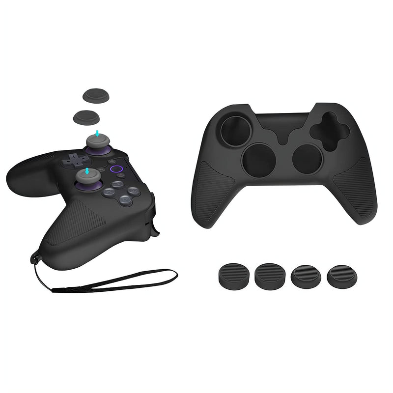 [Australia - AusPower] - Linkidea Handle Protection Cover Compatible for Luna Controller, Silicone Grips Sleeve Case for Luna Wireless Controller (Black) 
