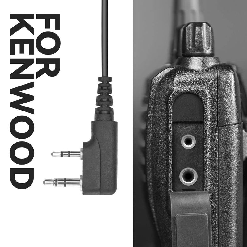 [Australia - AusPower] - Two Way Radio Earpiece for Kenwood Covert with Air Acoustic Tube Surveillance Headset 2-Pin 2.5mm/3.5mm Mic PTT Walkie Talkie Headphone 