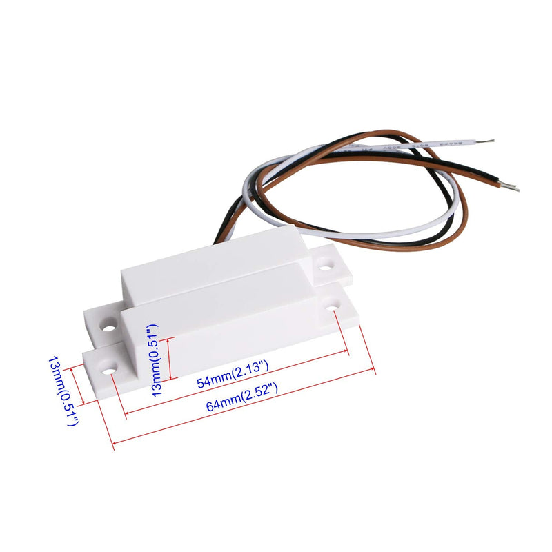 [Australia - AusPower] - Aoje-Link 2Sets RC-32 Magnetic Reed Switch Normally Open Closed NC + NO Door Alarm Window Security, Magnetic Door Switch, Magnetic Contact Switch, ABS RC-32 NC/NO 