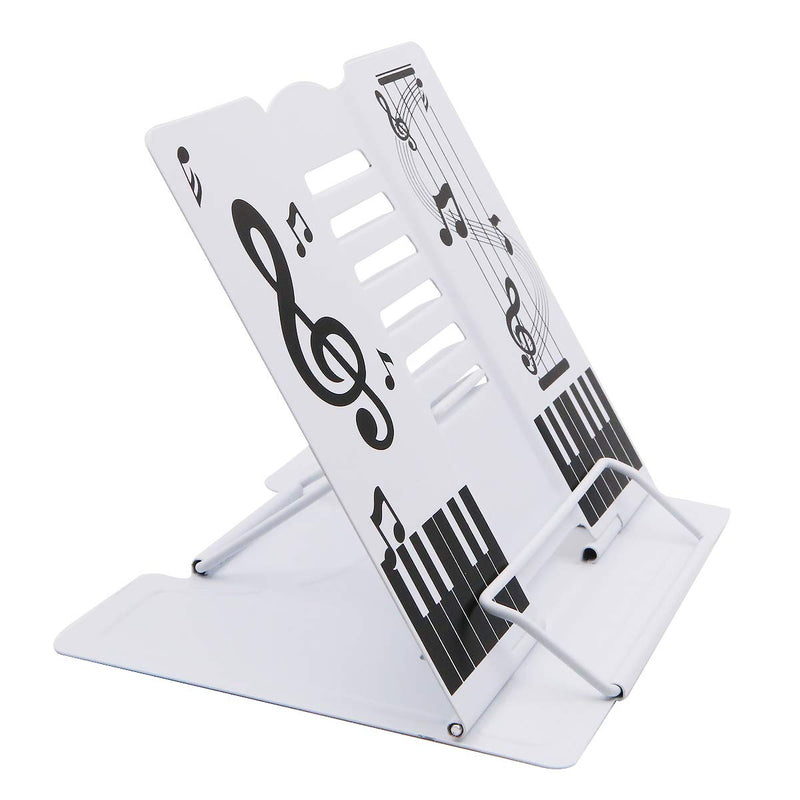 [Australia - AusPower] - Portable Music Note Pattern Book Stand,Adjustable Tablet Stand Bookend,Metal Book Rack Reading Holder for Reader Students 