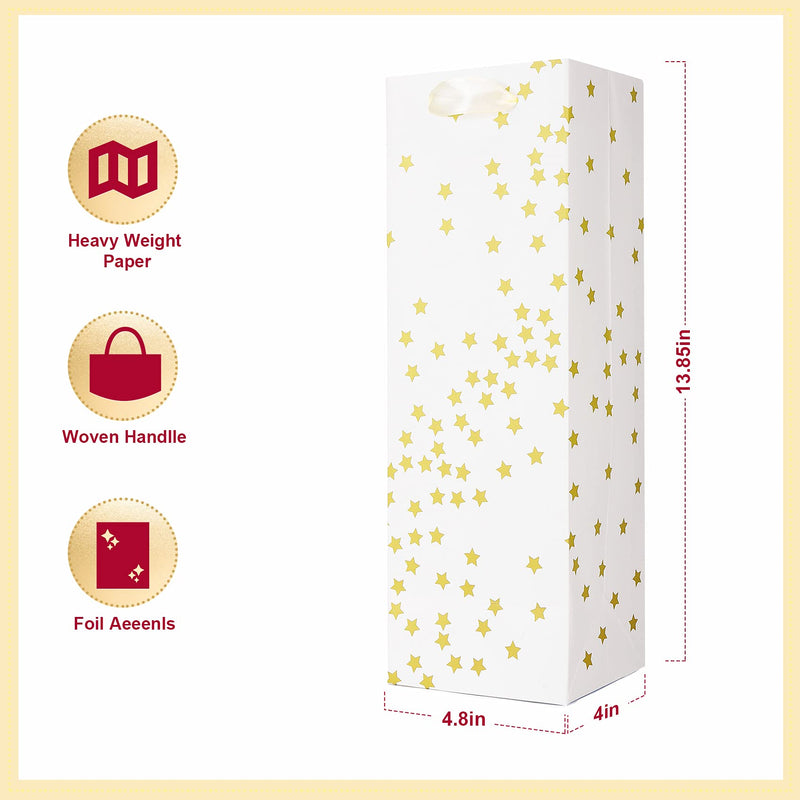 [Australia - AusPower] - Carnation 12Pack of Wine Gift Bag, Wine Gift Bags for Wine Bottles, 4 Colors White Gold Wine Bottle Gift Bags for Easter, Graduations, Weddings, Christmas, Thanksgiving, Hanukkah, Housewarmings, Mother's Day, 14Inch 