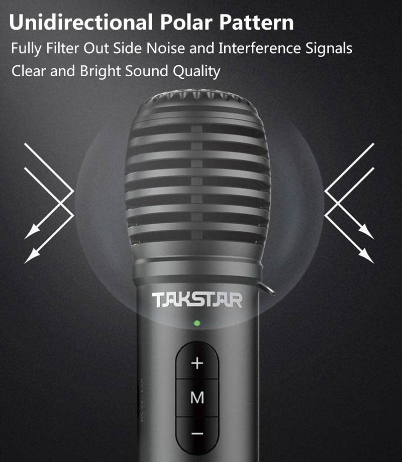 [Australia - AusPower] - 2 in 1 Bluetooth Wireless Microphone & Voice Ampfilier, Portable Handheld Mic for Karaoke/Meeting/Outdoors/Speech/Party - Takstar DA10 (Black) 