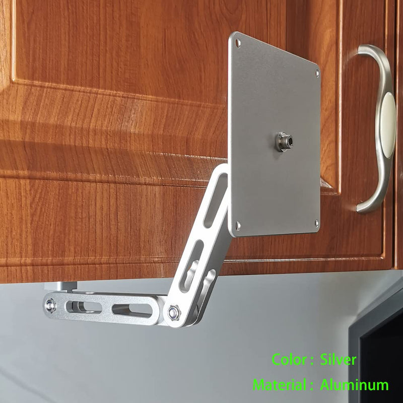 [Australia - AusPower] - ATOPHK Under-Cabinet Mount， Aluminum Material Stand for Amazon Echo Show 15，Multi Angle Adjustment，Horizontal and Vertical Screens Rotate Freely，Ceiling or Under-Cabinet Mount Silver 