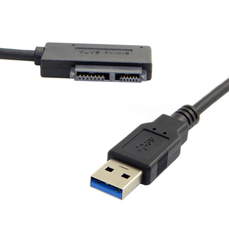 [Australia - AusPower] - Cablecc USB 3.0 to 7+6 13pin Slimline Sata Adapter Cable for Laptop Cd DVD Rom Optical Drive 