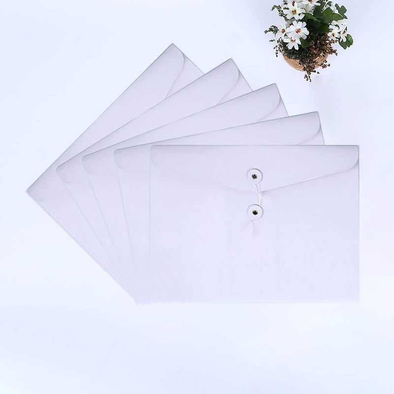[Australia - AusPower] - VANRA Kraft String Envelope File Folder Project Pockets File Jacket Document Organizer Flat-No Expansion A4 Letter Size (White, Pack of 5) White 