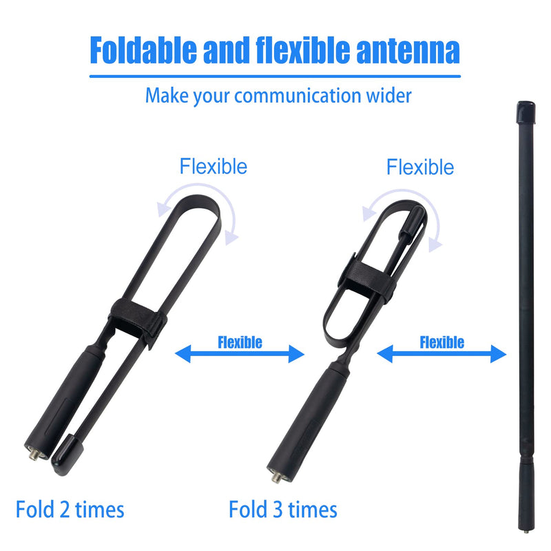 [Australia - AusPower] - Foldable CS Tactical Antenna,18.5 inches SMA Female Dual Band VHF/UHF 136-520Mhz,3.6dBi High Gain Antenna,for Baofeng UV-5R BF-888S BF-F8HP Two Way Radio Walkie Talkie(2 Pack) 