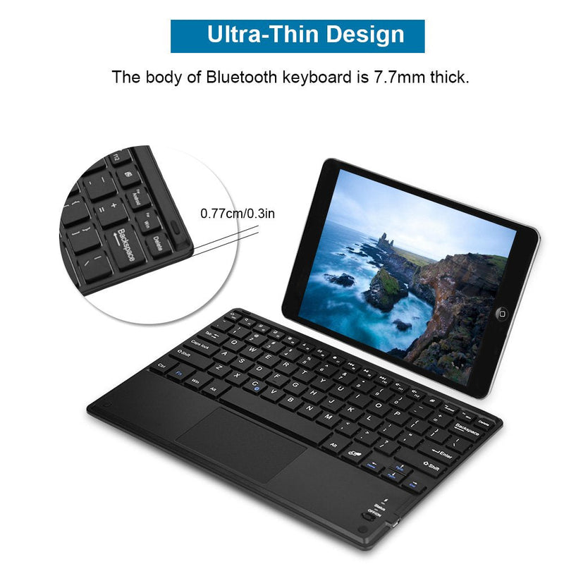 [Australia - AusPower] - Ultra-Slim Bluetooth Keyboard, Portable Wireless Bluetooth Keyboard with Touchpad for Windows PC Android Phone Tablet 
