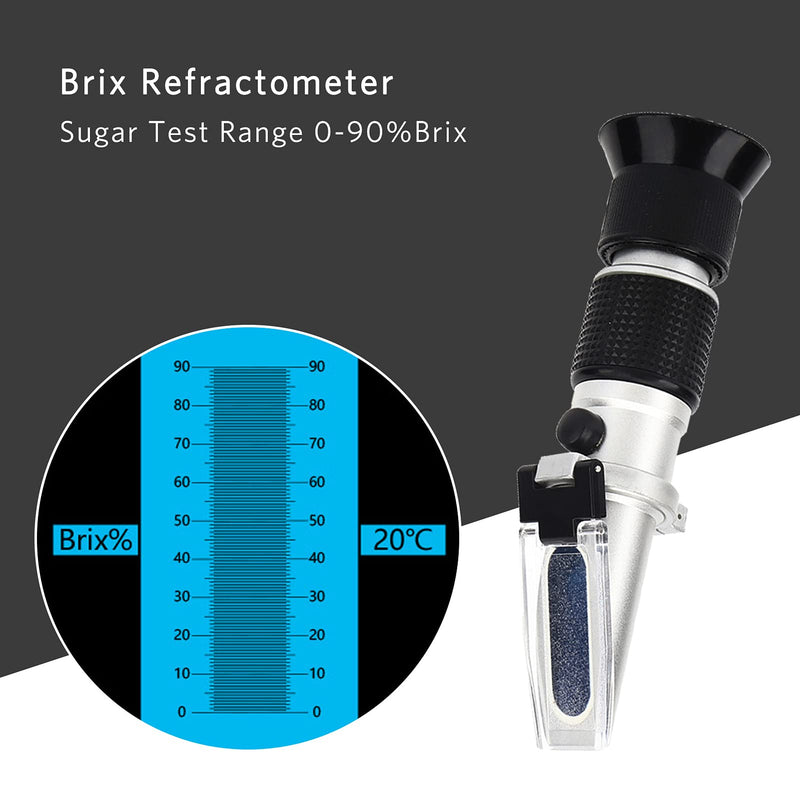 [Australia - AusPower] - 0-90% Digital Brix Refractometer, Sugar Content Hydrometer Automatic Temperature Compensation Maple Syrup Sugar Measurement Machine 