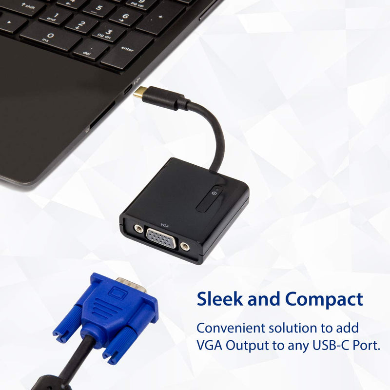 [Australia - AusPower] - USB Type-C to VGA Adapter. Support Resolution up to 1080p. Bus-Powered. Fully Plug-n-Play. Thunderbolt 3 